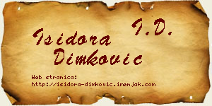 Isidora Dimković vizit kartica